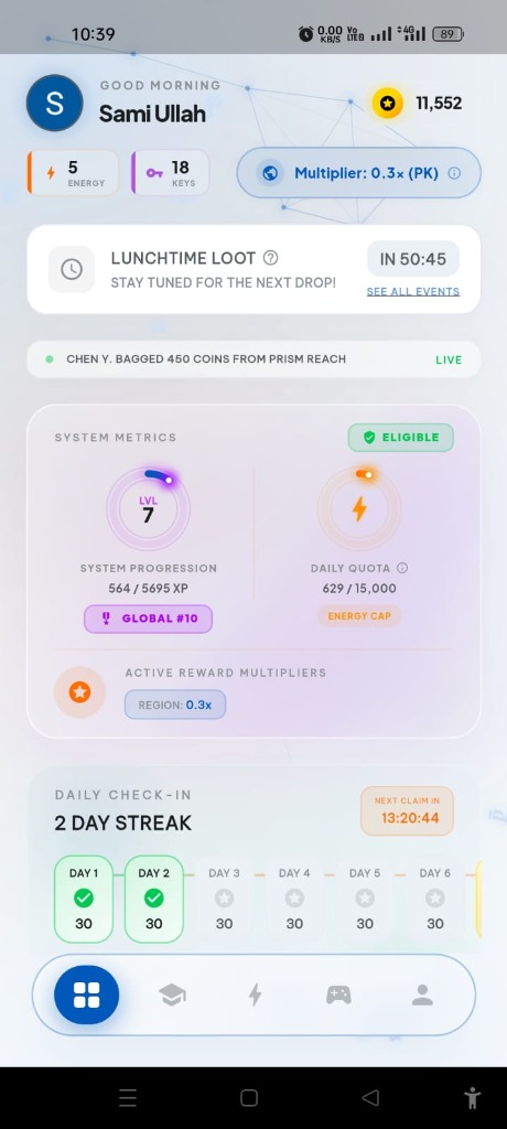 Earniva Dashboard Screen